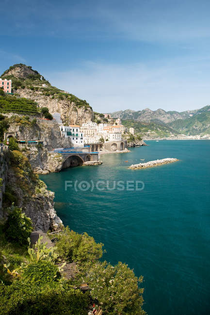 Scenic view of Atrani on the amalfi coast — Stock Photo