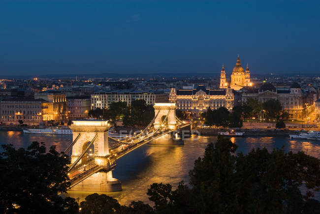 Ponte Cadeia Szechenyi Budapeste — Fotografia de Stock
