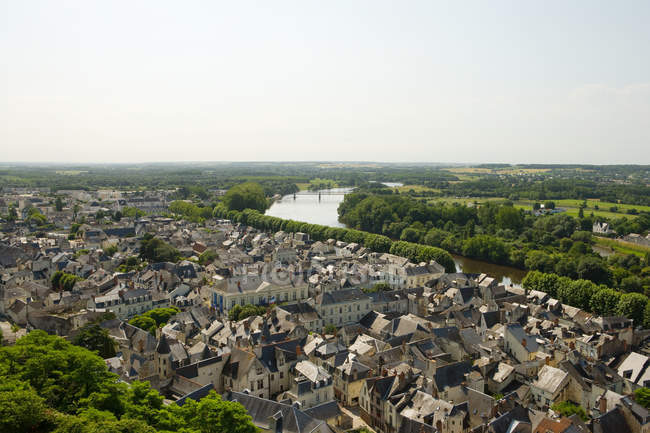 Vue aérienne de Chinon france — Photo de stock
