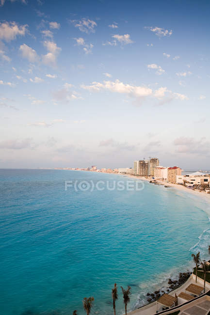 Vue aérienne de la côte de Cancun — Photo de stock