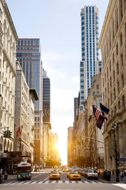 Tráfego na 7th Avenue, Nova Iorque, EUA — Fotografia de Stock