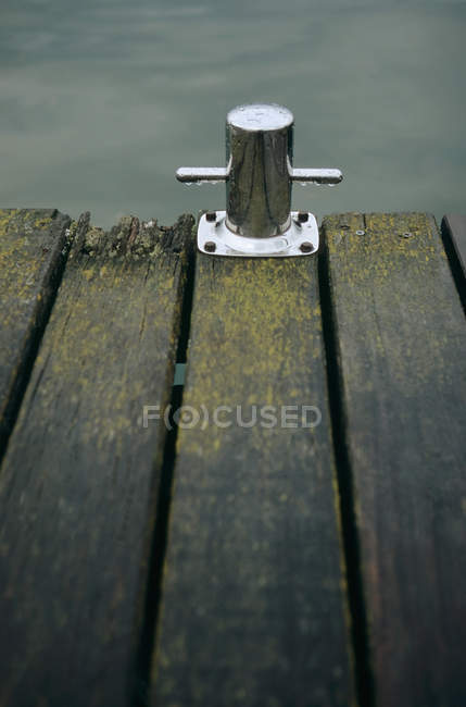 Close up of Bollard on a jetty — Stock Photo