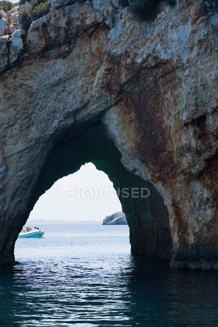 Vue panoramique des grottes bleues zante — Photo de stock