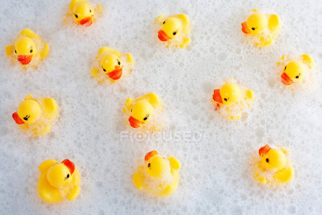 Patos de goma en el baño - foto de stock