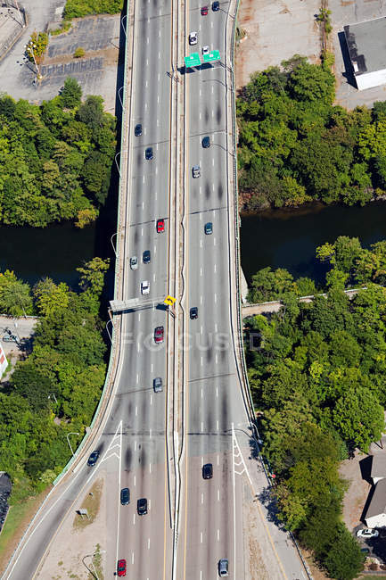 Luftaufnahme der Autobahn, Newport County, Rhode Island, USA — Stockfoto