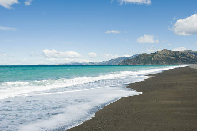 Praia preta de Kaikoura — Fotografia de Stock