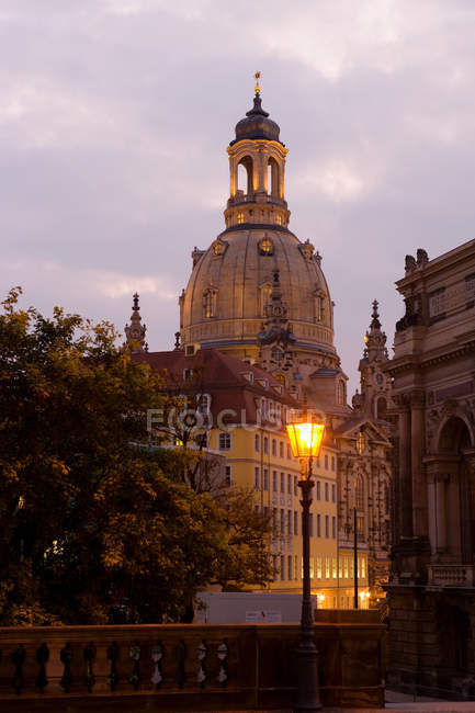 Observing view of Frauenkirche, Dresden, Germany — Stock Photo