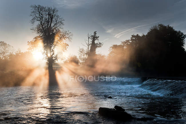 Mulkear річка в туман — стокове фото