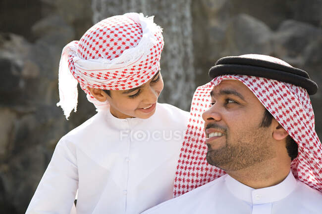 A portrait of a father and son — Stock Photo