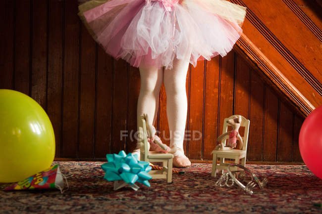 Low section of girl wearing tutu — Stock Photo