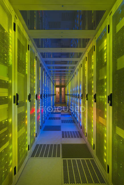 Datacenter for storing large amounts of data, and is an important hub for the internet — Stock Photo