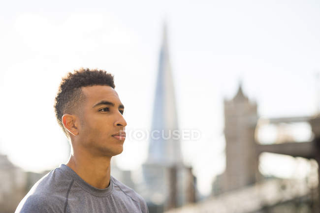 Portrait of young man, Wapping, London, UK — Stock Photo