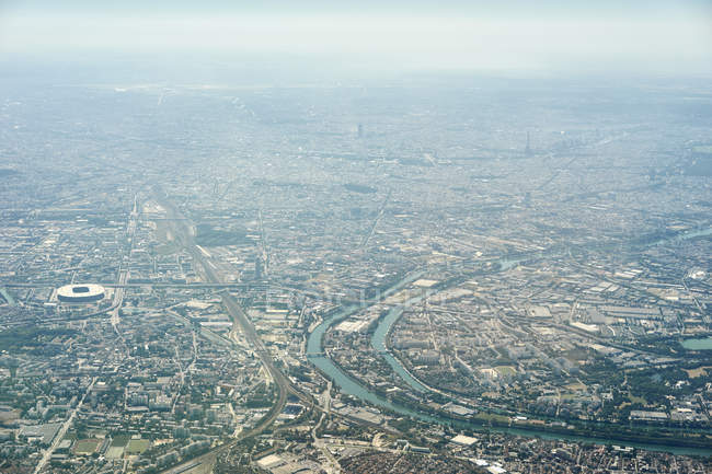 Aerial view of Paris city, France — Stock Photo