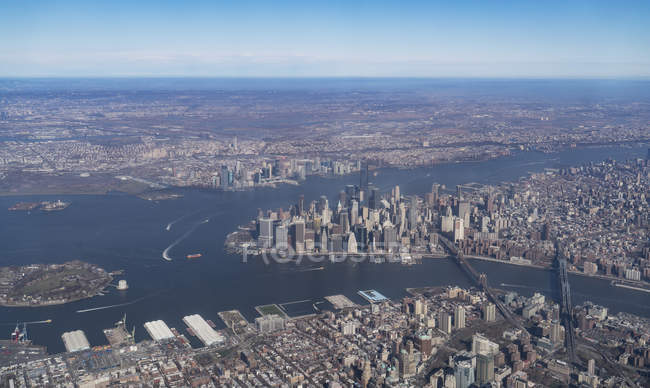 Vue aérienne de Manhattan, New York, États-Unis — Photo de stock