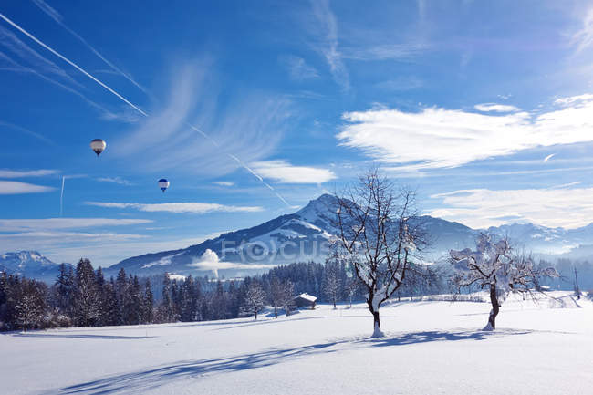 Rural scene in snow, Kirchberg, Austria — Stock Photo