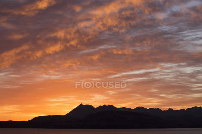 Montagne Cuillin al tramonto, Isola di Skye, Ebridi, Scozia — Foto stock