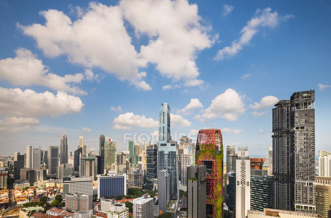 Міський пейзаж фінансового району і skyline, Сінгапур, Південно-Східної Азії — стокове фото