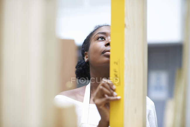 Student learning how to do building work — Stock Photo