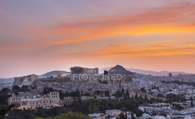 Ruinas de la acrópolis, Atenas, Attiki, Grecia, Europa - foto de stock