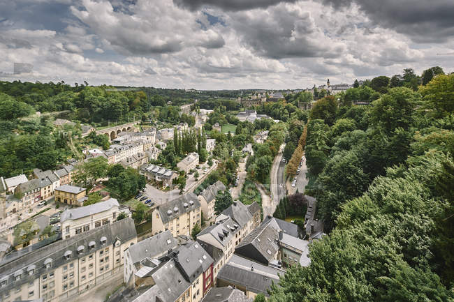 Elevated view of the city of Luxembourg, Europe — Stock Photo