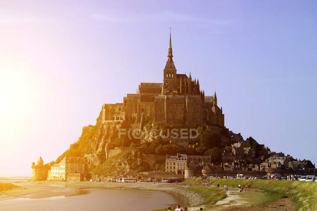 Scenic View of Mont Saint-Michel and beach, Normandy, France — Stock Photo