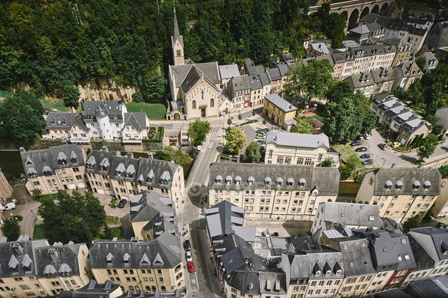 High angle view of the city of Luxembourg, Europe — Stock Photo