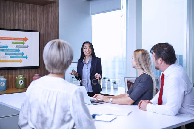 Colleagues at meeting in boardroom — Stock Photo