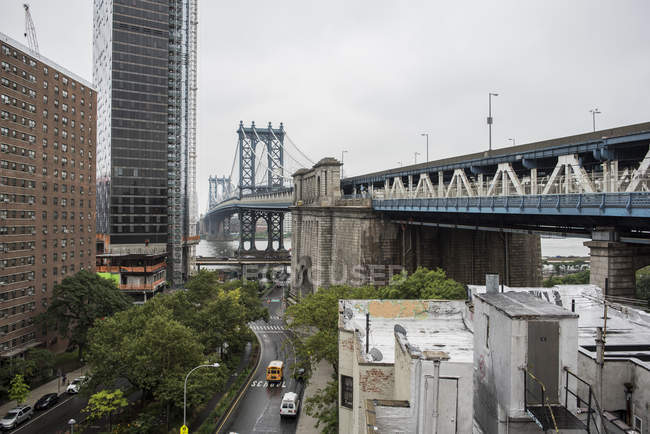 Manhattan Bridge, New York, États-Unis — Photo de stock