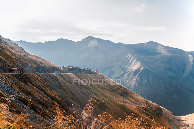 Montagna valle paesaggio, Draja, Vaslui, Romania — Foto stock