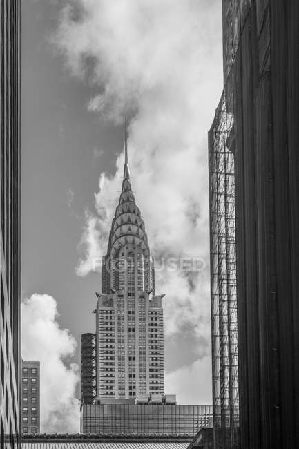 Vista del edificio Chrysler, B & W, Nueva York, Estados Unidos - foto de stock
