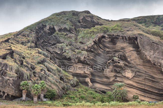 Formação rochosa texturizada, Fogo, Cabo Verde, África — Fotografia de Stock