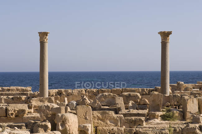 Ruínas do sítio romano Sabratha, Tripolitânia, Líbia — Fotografia de Stock