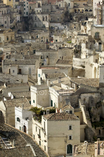 Paesaggio urbano sul tetto, Matera, Basilicata, Italia — Foto stock