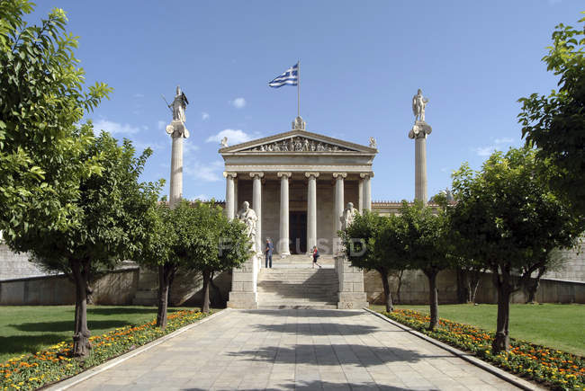 Academia de Atenas, Atenas, Attiki, Grecia, Europa - foto de stock