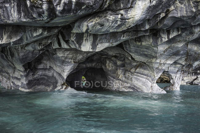 Grotte di marmo, Puerto Tranquilo, Regione di Aysen, Cile, Sud America — Foto stock