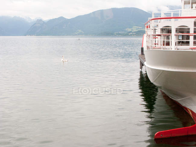 Cropped image of Ferry on water surface — Stock Photo