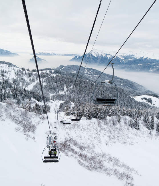 Ski lift, Grand Massif, French Alps — Stock Photo