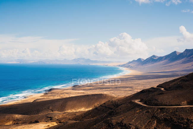 Vue sur mer, Corralejo, Fuerteventura, Îles Canaries — Photo de stock