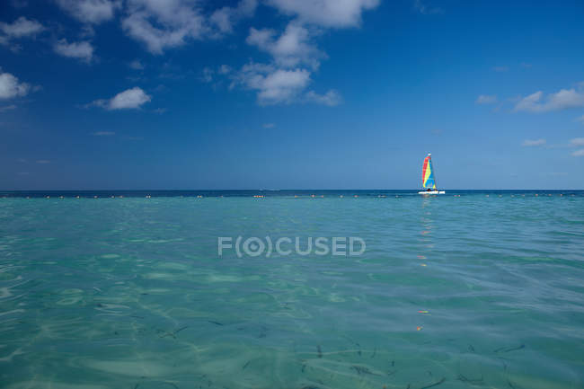 Vista panoramica catamarano, Aruba, Caraibi — Foto stock