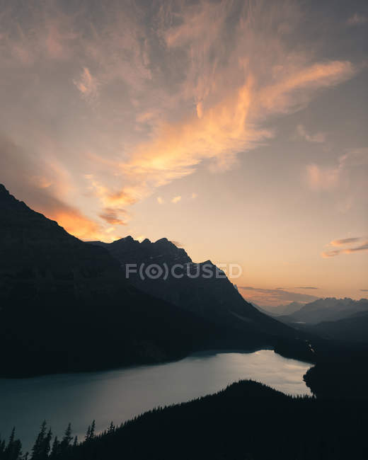 Sunset at Peyto Lake, Banff, Canada — Stock Photo