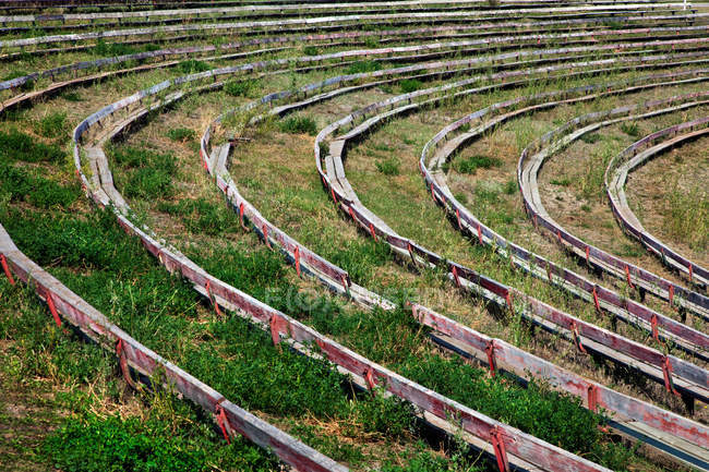 Assentos em rodeo ground, Alberta, Canadá — Fotografia de Stock