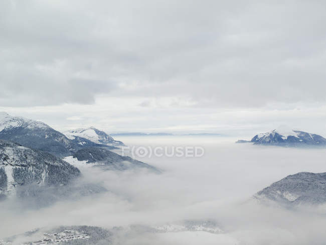 Cenário de montanha de inverno em Grand Massif, Alpes franceses — Fotografia de Stock