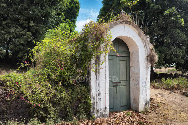 Door, ruins of historic building, S?o Pedro de Alcantara, Maranhao, Brazil — Stock Photo