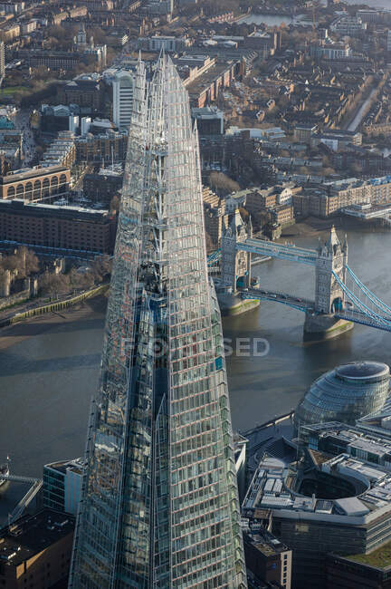 Aerial view of the Shard in London — Stock Photo