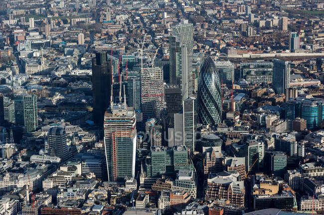 Vista aérea de los rascacielos de Londres - foto de stock