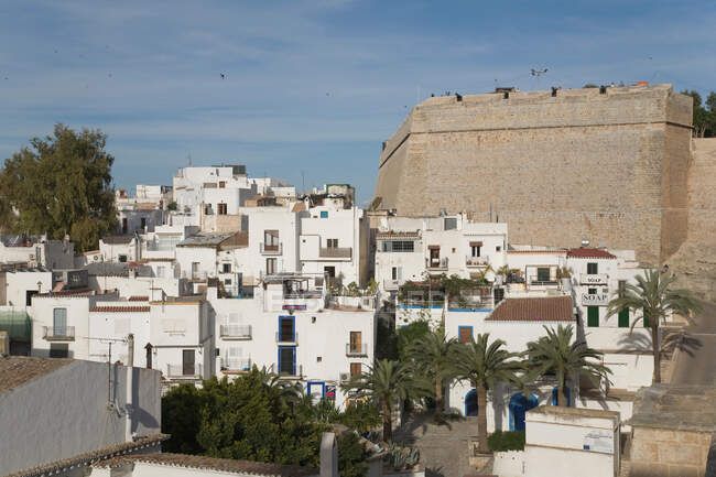 Ibiza edifícios na colina — Fotografia de Stock