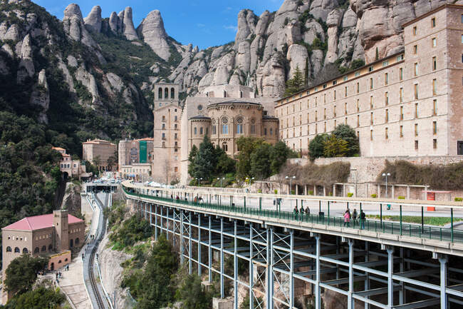 Monastère Santa Maria de Montserrat, Catalogne, Espagne — Photo de stock