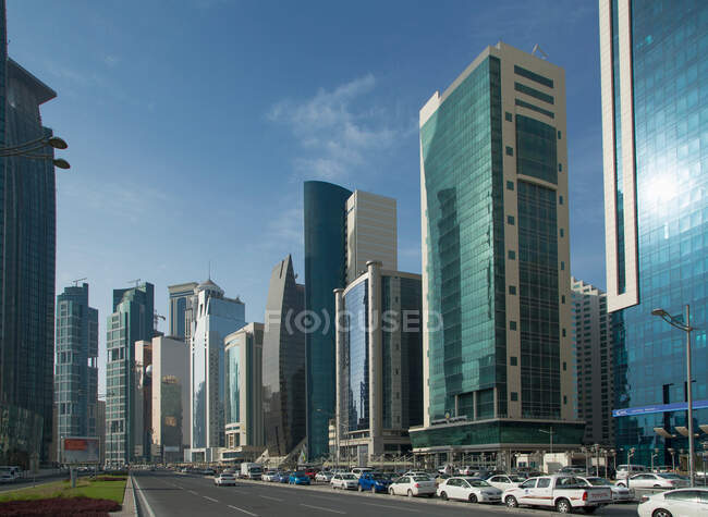 Skyscrapers of center Doha, Qatar — стокове фото
