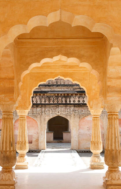Corridor à Amer Fort, Rajasthan, Inde — Photo de stock