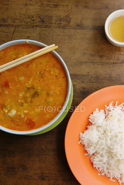 Primer plano del almuerzo para uno, Birmania - foto de stock